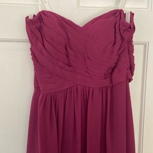 Azazie Raspberry Long Chiffon Gown